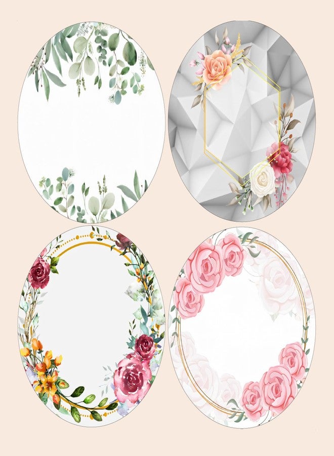 SLGIFT Vinyl Round Floral Theme Sticker, Self-Adhesive Vinyl Stickers, 40 Pieces, 2 x 2 Inches Round Sticker, 4 Unique Designs, R160 - Image 2